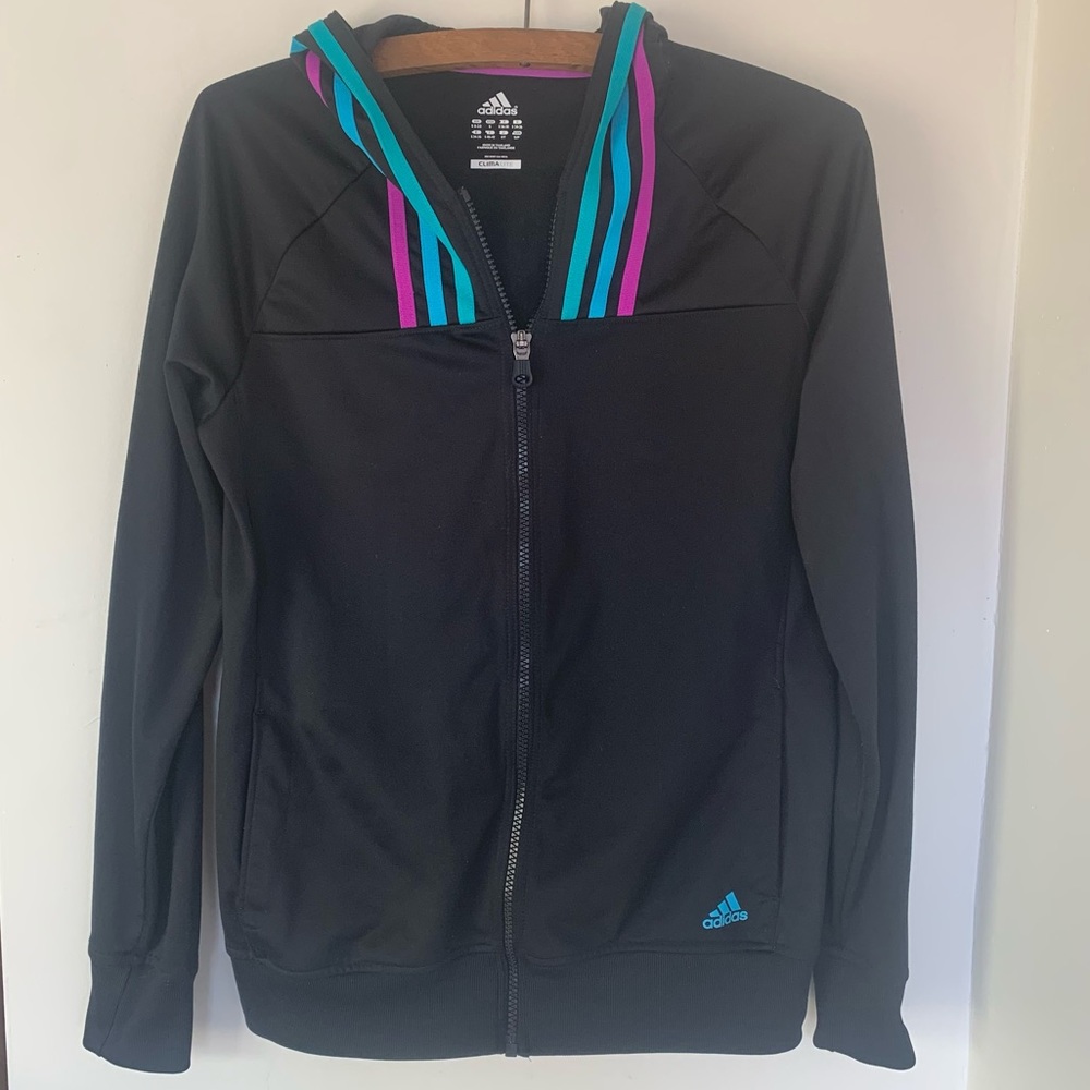 Adidas stripe athleisure Zip-up hoodie